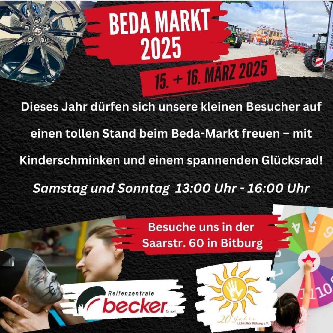 Besuche uns beim Bedamarkt am 15. und 16.03.2025