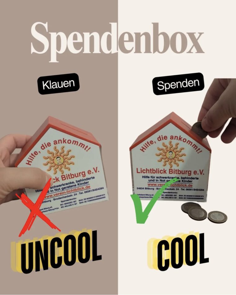 Diebstahl Spendendose